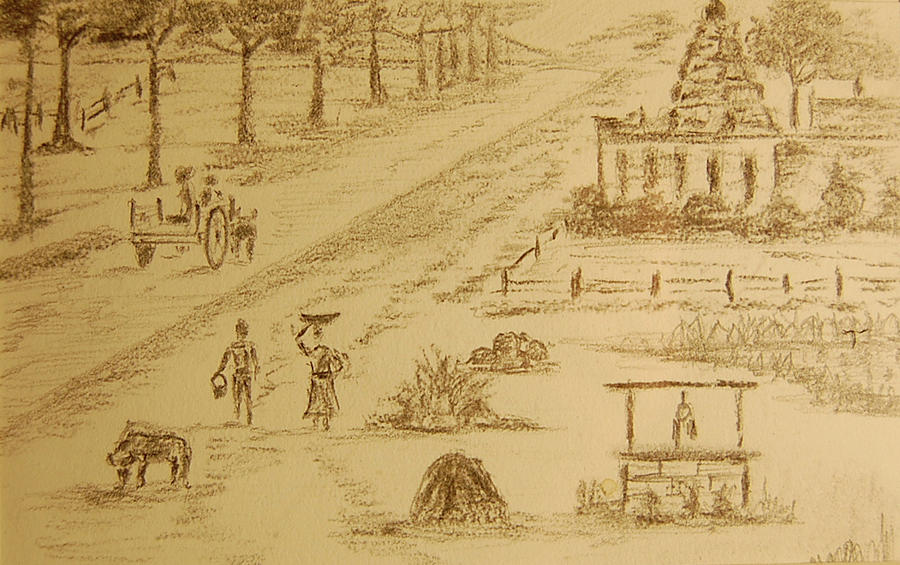 900x565 Indian Village Drawing - Indian Village Drawings