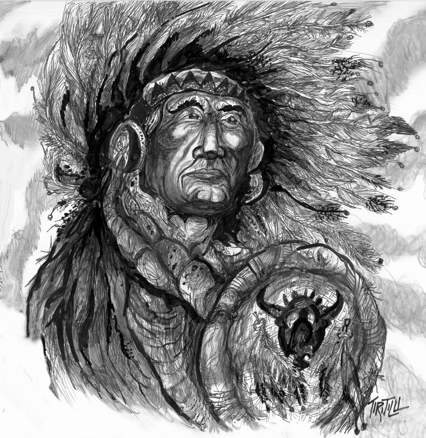 877x900 Indian Warrior Drawing - Indian Warrior Drawing