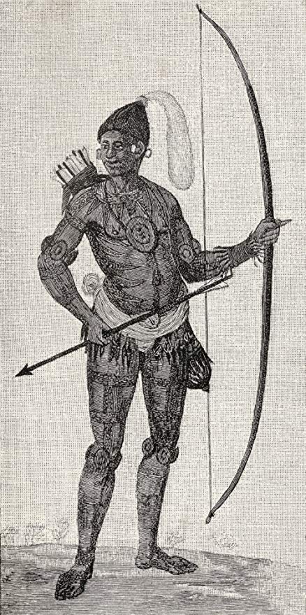 438x879 Indian Warrior Of Florida In The Sixteenth Century Engraved - Indian Warrior Drawing