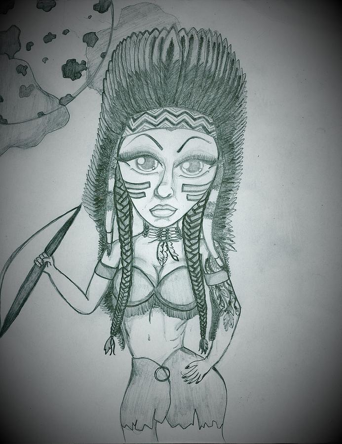 693x900 Indian Warrior Princess Drawing - Indian Warrior Drawing
