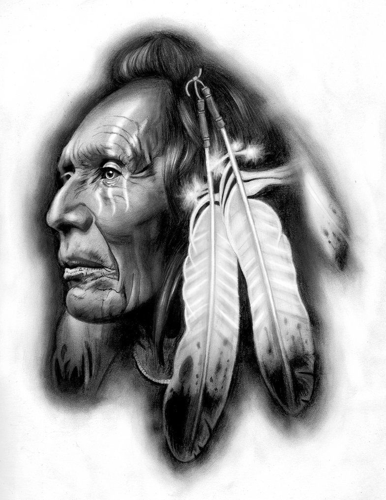 785x1018 Tattoo Design Native American Warrior - Indian Warrior Drawing