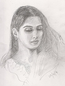 225x300 Indian Woman Drawings - Indian Woman Drawing