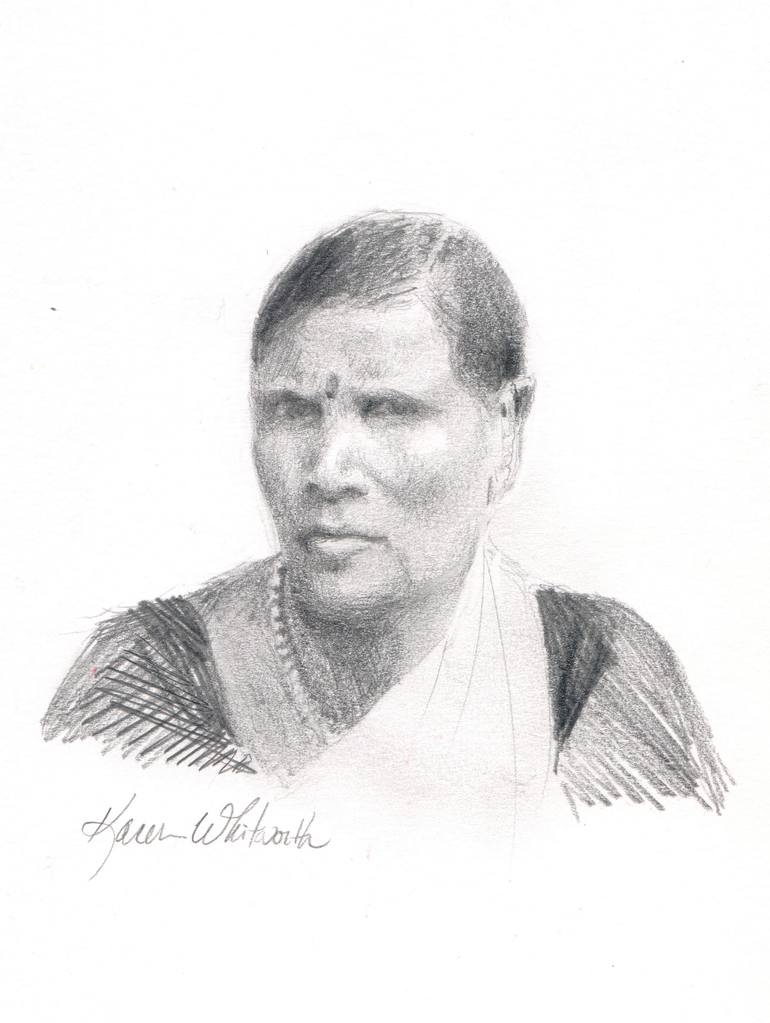 770x1023 Indian Woman Portrait Sketch Drawing Drawing - Indian Woman Drawing