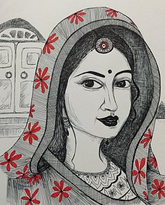242x300 Indian Women Drawings - Indian Woman Drawing
