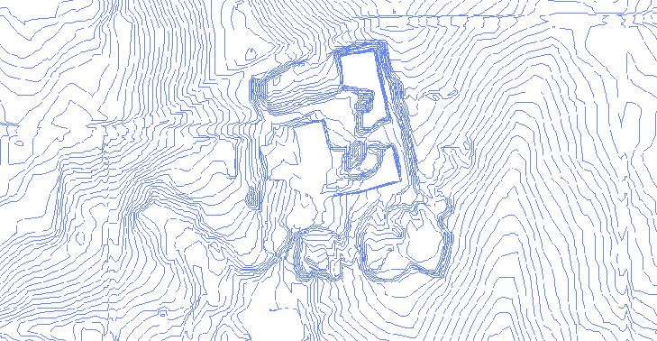 729x378 drawing of current topography for the empire quarry in indiana - Indiana Drawing