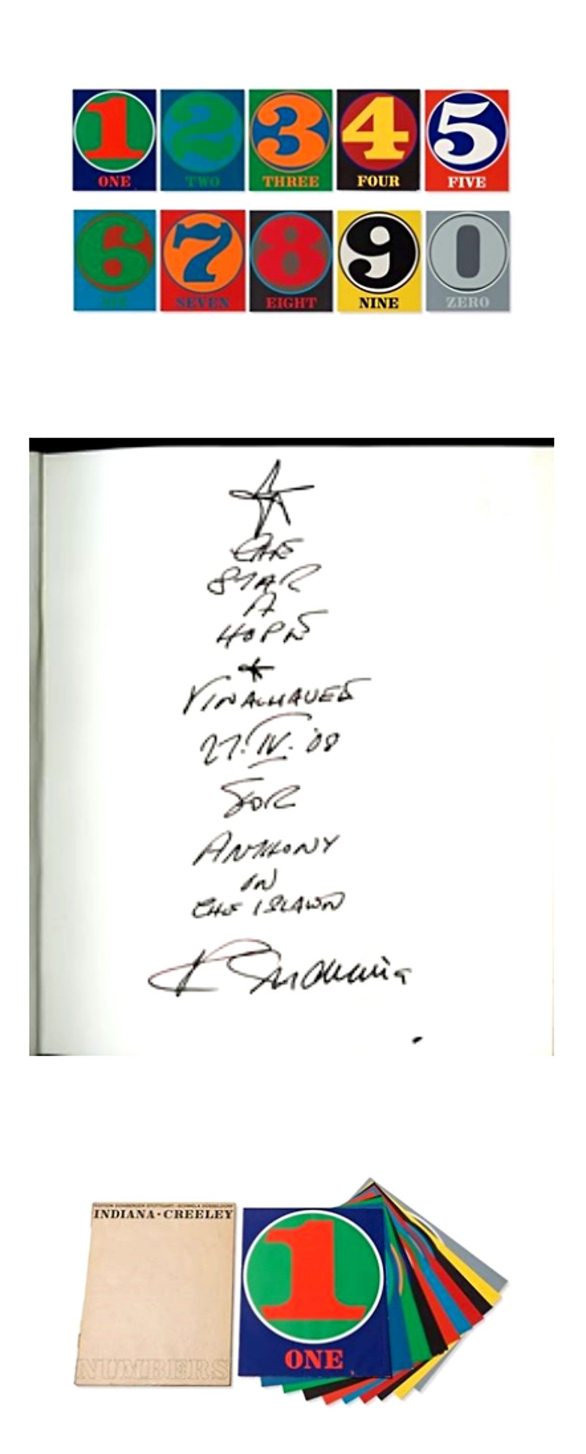 1161x2880 numbers, limited edition book of silkscreens with original - Indiana Drawing