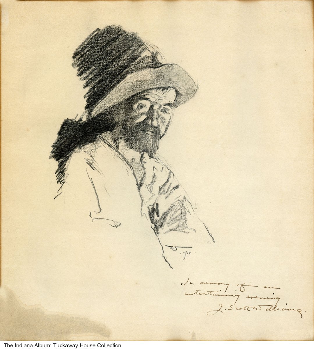 1079x1200 drawing of a bearded man - Indiana Drawing