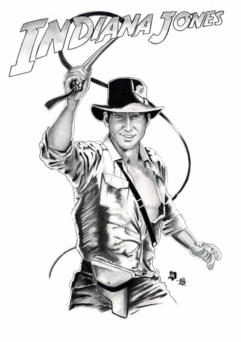 494x700 indiana jones - Indiana Jones Drawing
