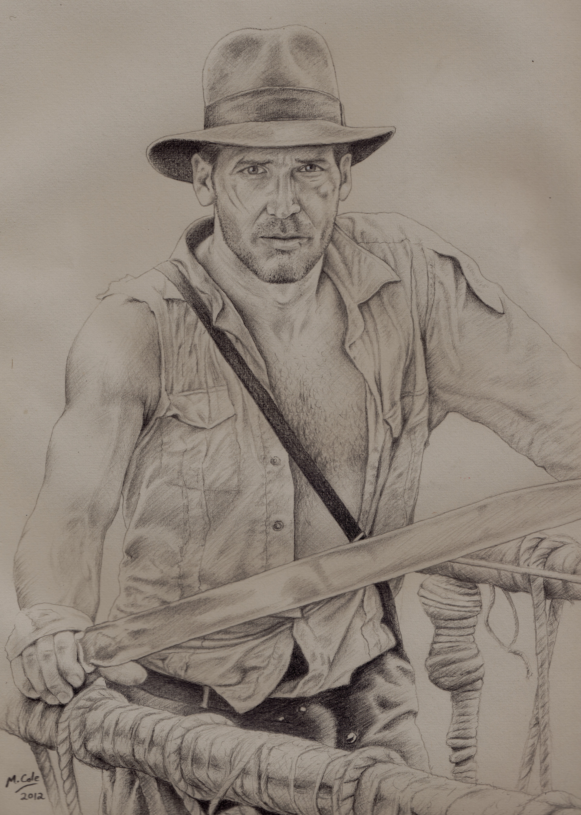 1920x2692 artstation - Indiana Jones Drawing