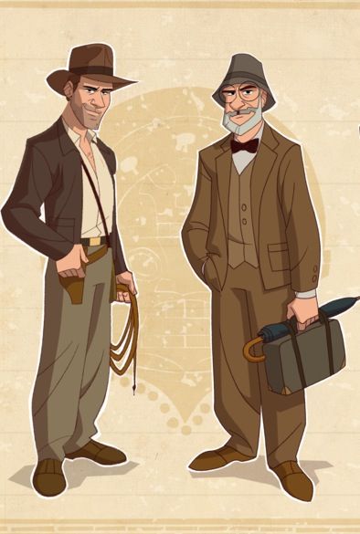 394x585 indiana jones and his father cartoon drawing indiana jones - Indiana Jones Drawing