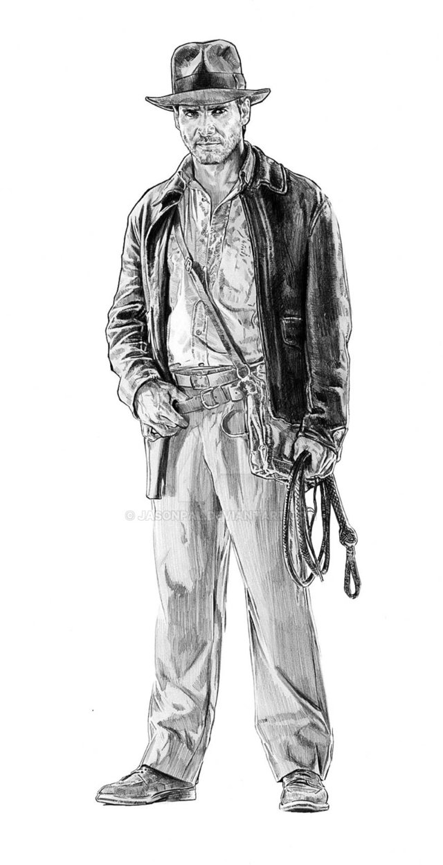 640x1249 indiana jones pencil - Indiana Jones Drawing