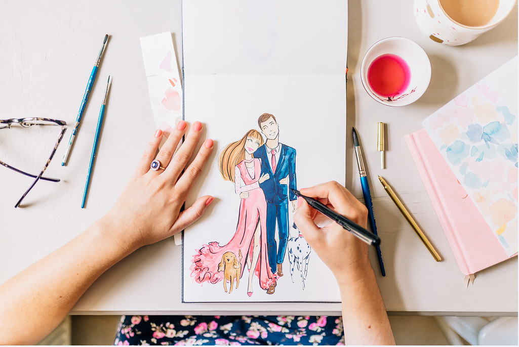 1025x686 illustrator linda byrne bespoke christmas gifts - Individual Drawing