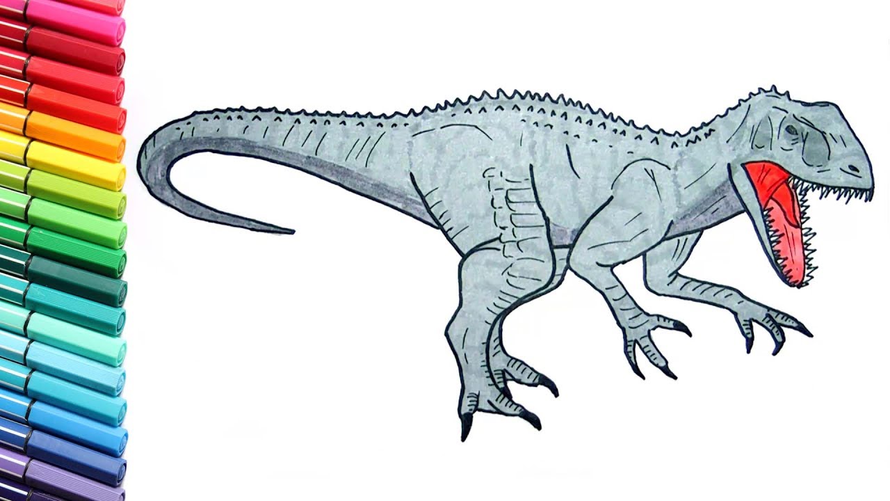 Drawing And Coloring Indominus Rex Jurassic World - Indominus Rex Drawing. 