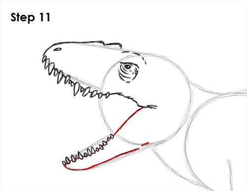 500x386 how to draw an indominus rex dinosaur - Indominus Rex Drawing