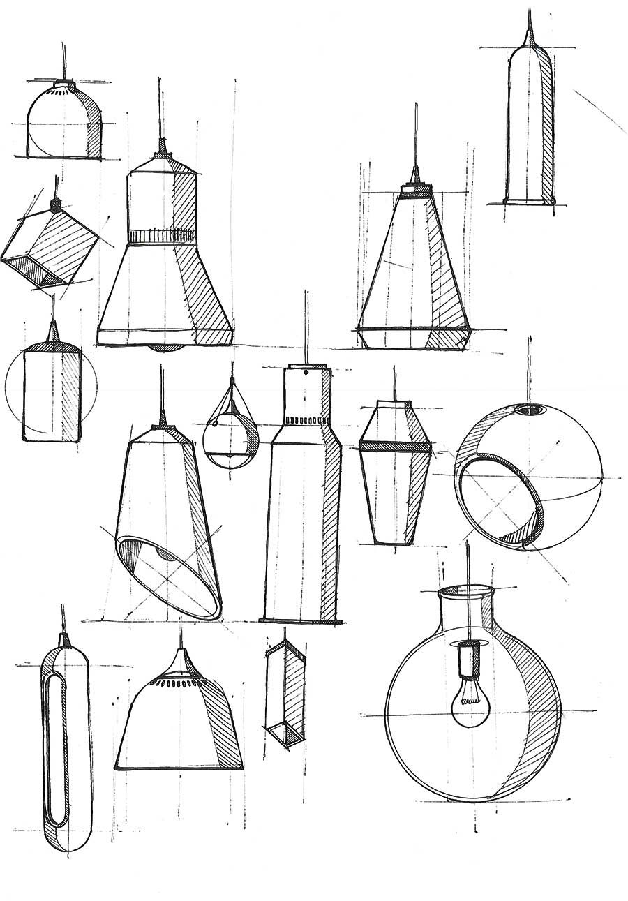 900x1291 desk lamp conc industrial design sketches process - Industrial Design Drawing