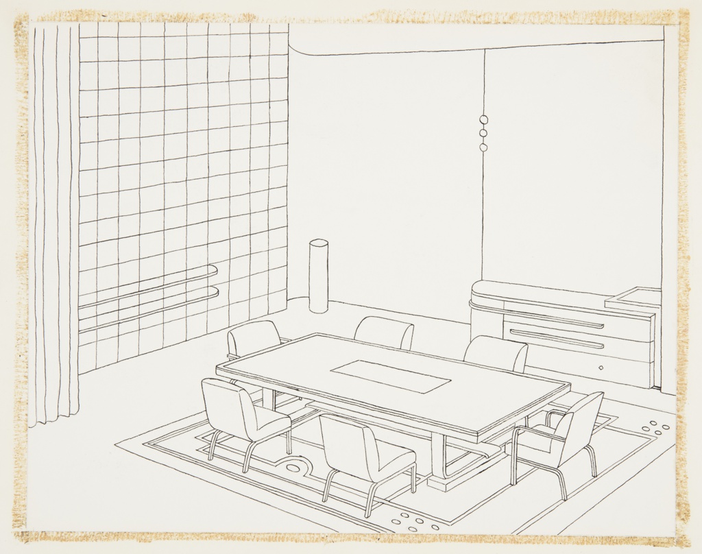 1024x808 drawing, design for dining room, contemporary american industrial - Industrial Design Drawing