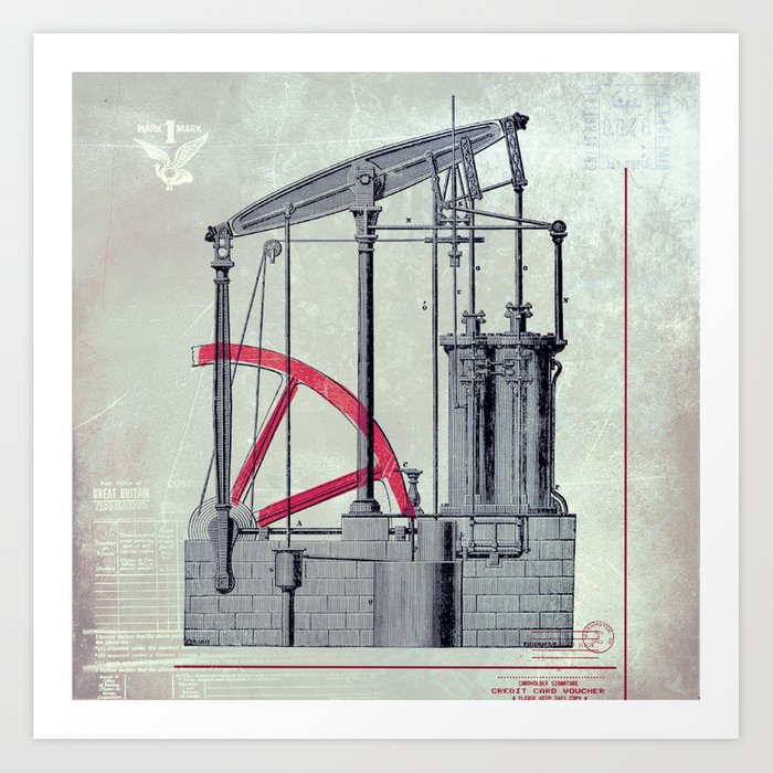 700x700 industrial drawings grey art print - Industrial Drawings