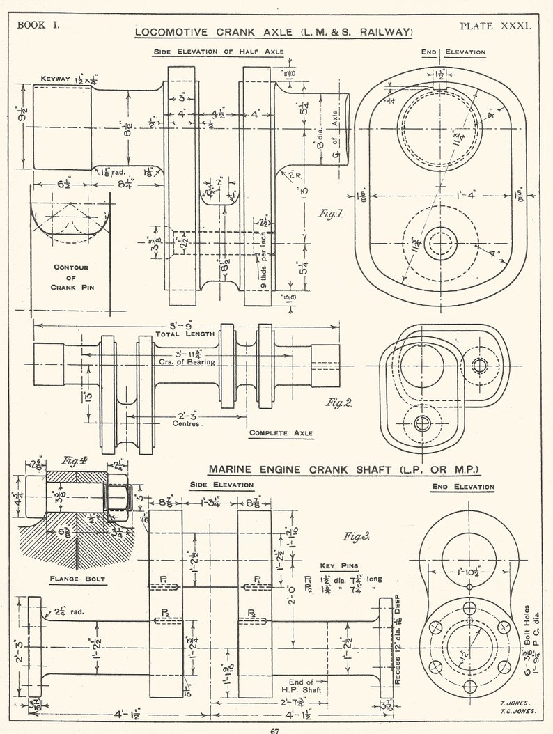 794x1054 machine drawing steam locomotive vintage industrial etsy - Industrial Drawings