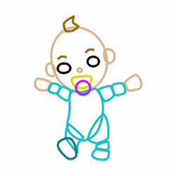 250x250 drawing cartoon babies - Infant Drawing