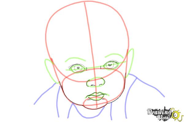 600x400 how to draw a baby face - Infant Drawing