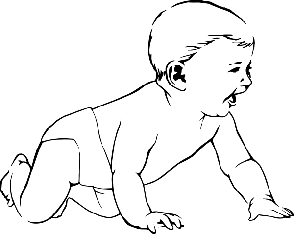 600x479 infant crawl clip art - Infant Drawing