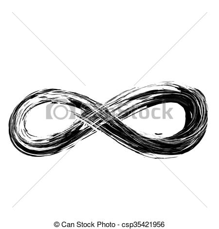 450x470 hand draw grunge symbol of infinity, vector illustration sign - Infinity Drawing