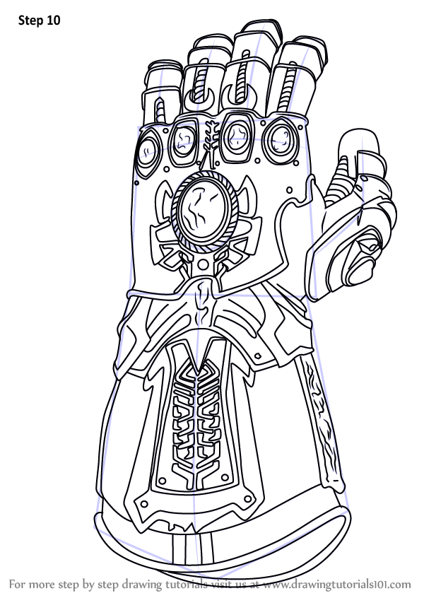 600x846 learn how to draw the infinity gauntlet from avengers - Infinity Drawing