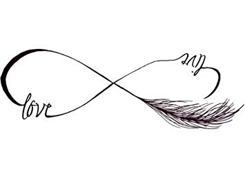 355x258 infinity live and love temporary tattoo, set - Infinity Drawing