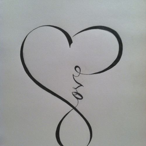 500x500 love infinity heart tattoo design tattoo ideas - Infinity Heart Drawing