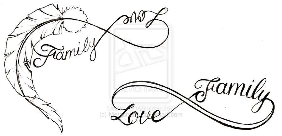 900x434 feather love and family infinity symbol on we heart it - Infinity Sign Drawing