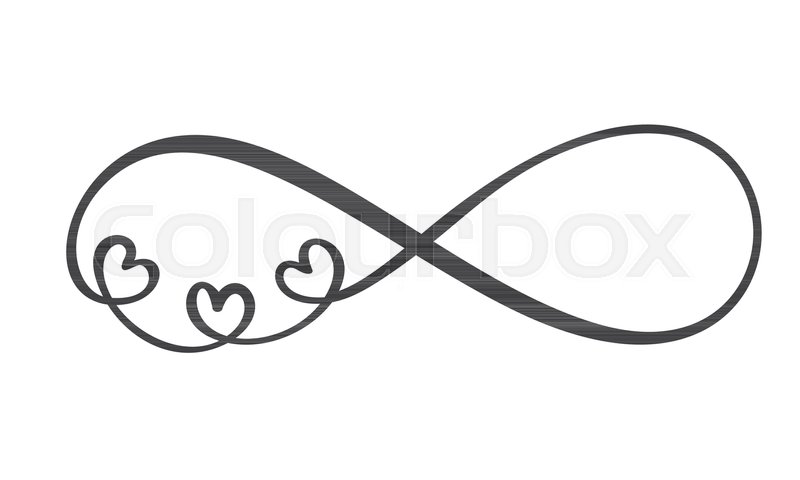800x480 Love Word In The Sign Of Infinity Stock Vector Colourbox - Infinity Sign Drawing