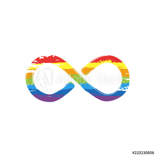 500x500 infinity symbol, simple icon drawing sign with lgbt style, seven - Infinity Sign Drawing