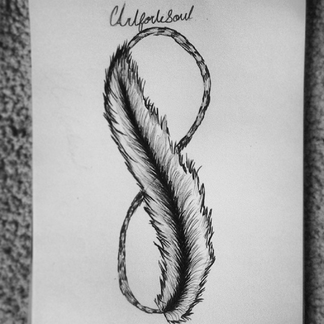 640x640 Artselfie Typical Infinity Sign And Feather P - Infinity Sign Drawing