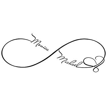 350x350 custom wall decals infinity sign heart symbol decal family name - Infinity Sign Drawing