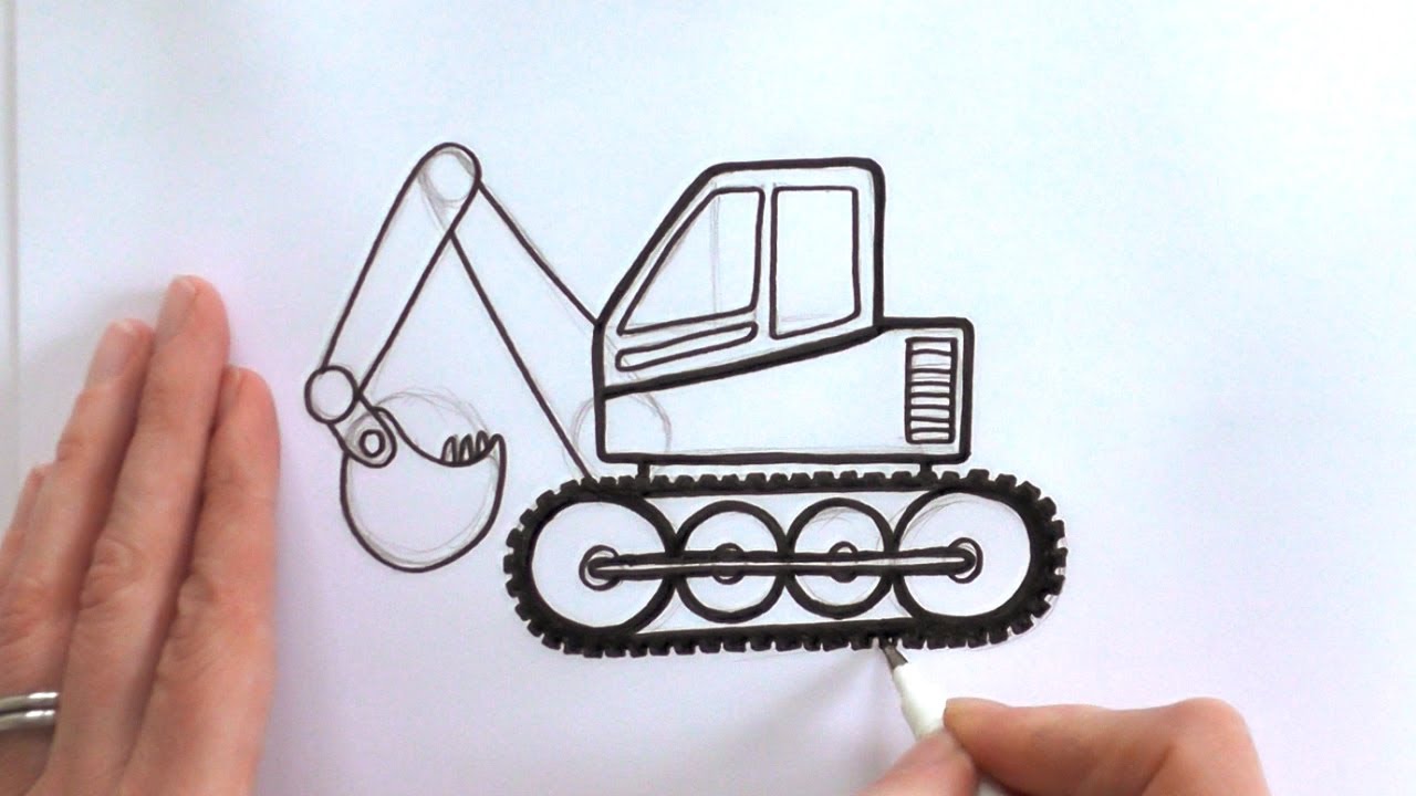 1280x720 How To Draw A Cartoon Digger - Info Drawing