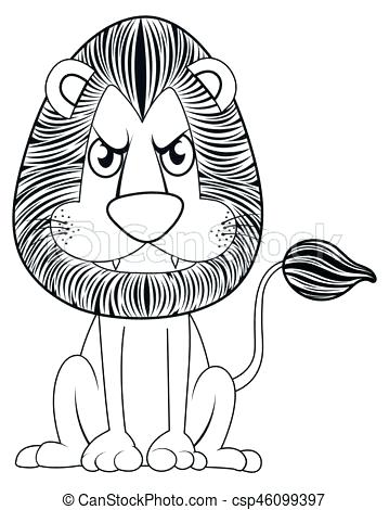 359x470 Lion Drawing Outline Animal Doodle Outline For Lion Lion Head - Info Drawing