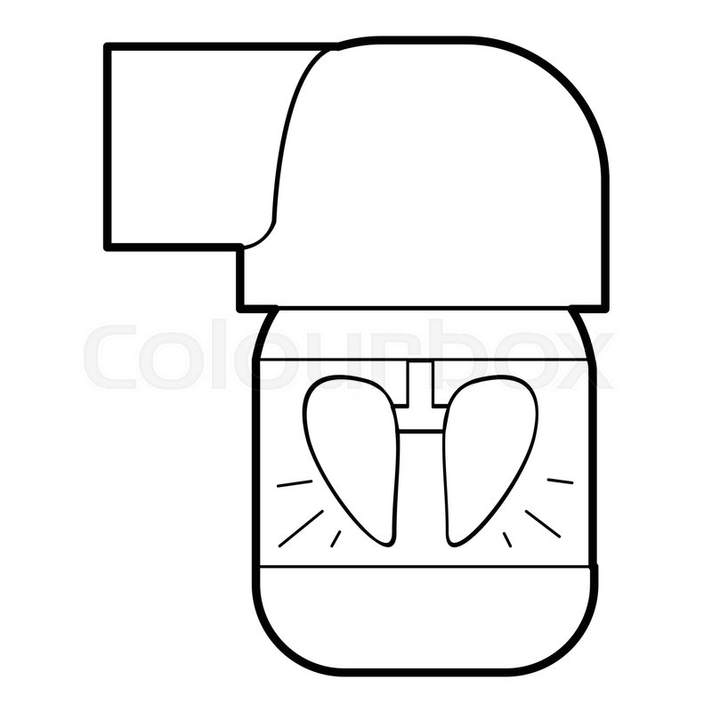 800x800 inhaler for lung icon outline stock vector colourbox - Inhaler Drawing