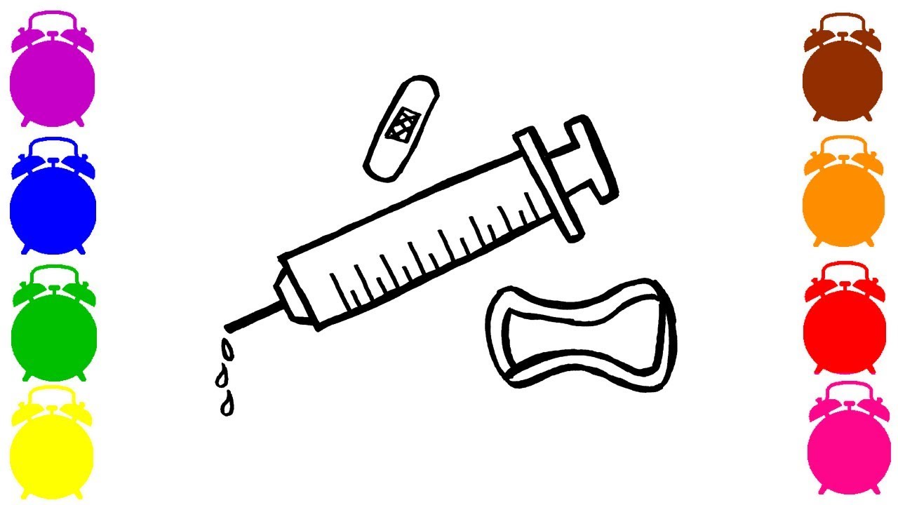 1280x720 How To Draw Injection Needle, Drawing Cartoon Doctor's Device - Injection Drawing