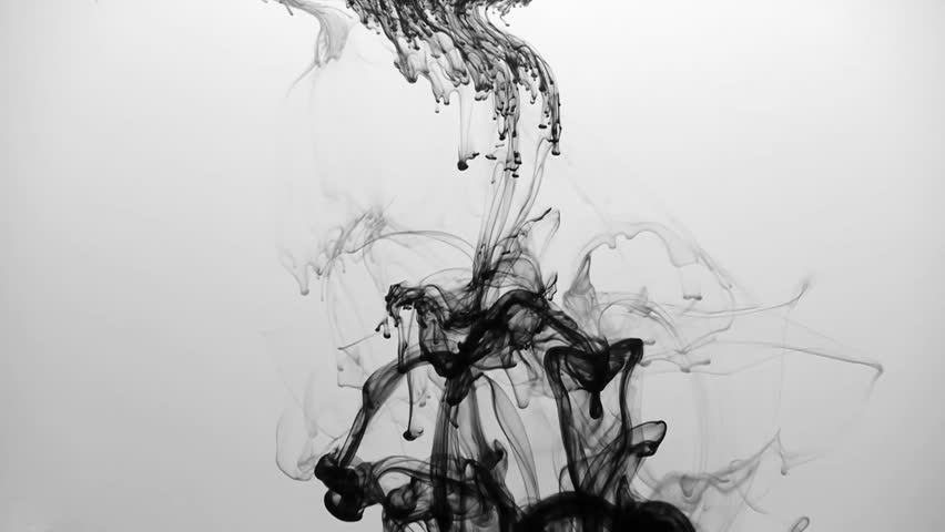 852x480 Black And White Footage Of Ink In Water - Ink And Water Drawing