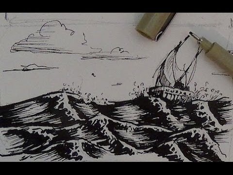 480x360 Pen And Ink Drawing Tutorial How To Draw Water - Ink And Water Drawing