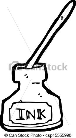 258x470 Vector - Ink Bottle Drawing