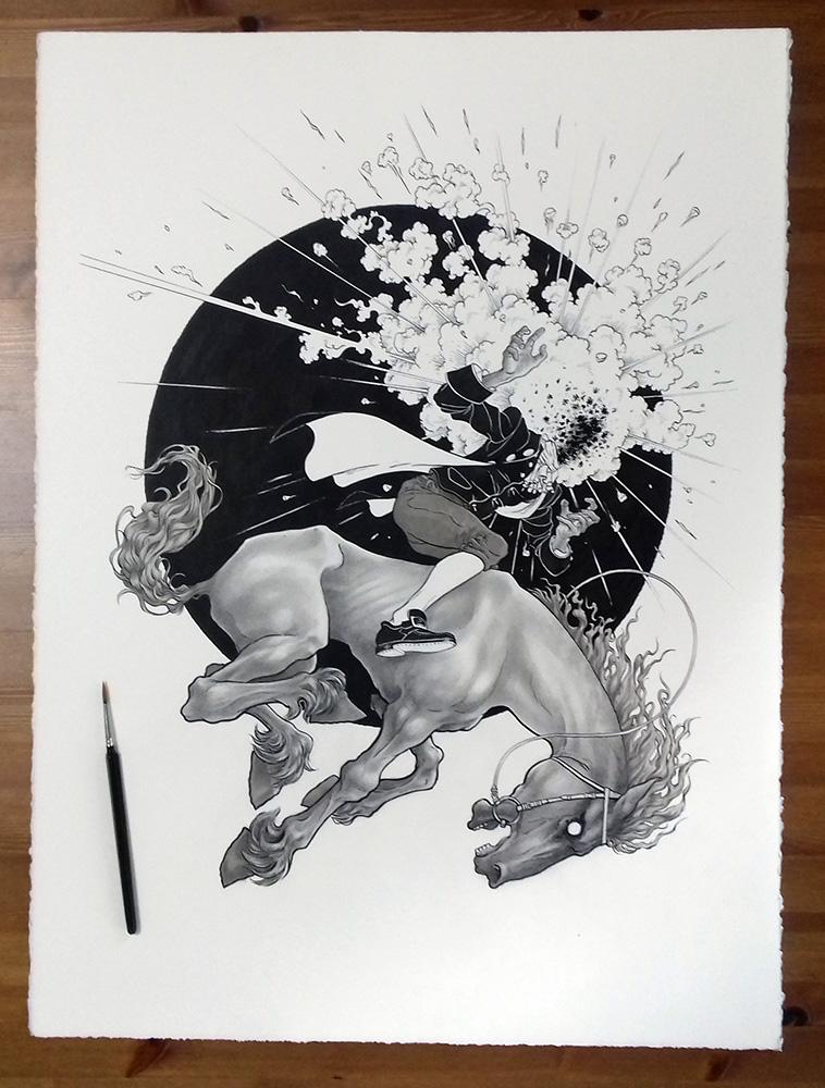 758x1000 The Legend Of Sleepy Hollow - Ink Drawing