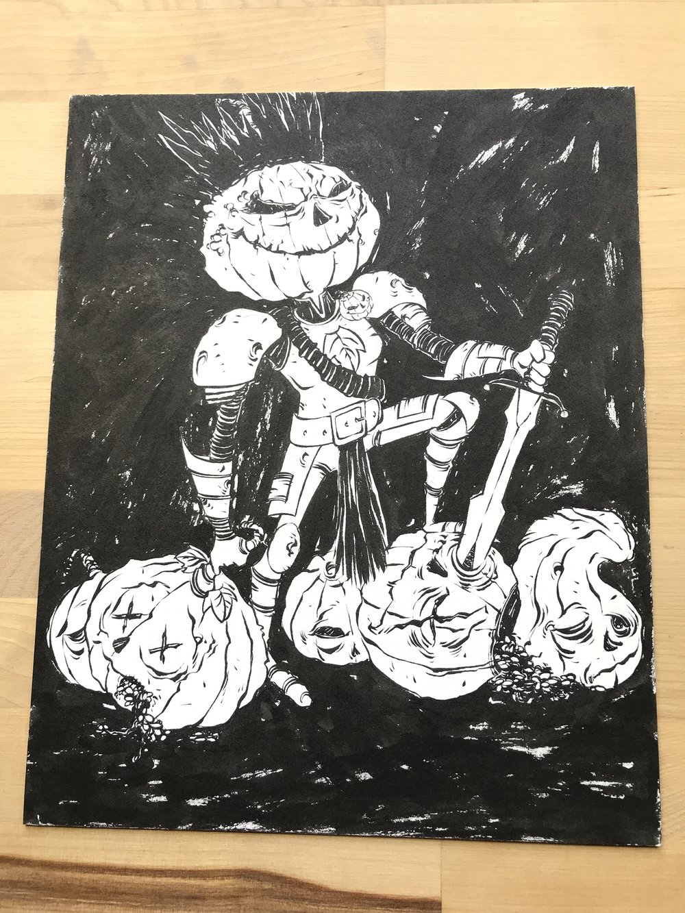 1000x1333 The Pumpking Slays Original Art Ink Drawing Anthony - Ink Drawing