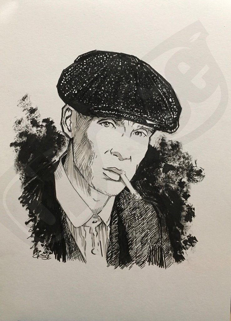 738x1024 Thomas Shelby From Peaky Blinders Original Ink Drawing The Art - Ink Drawing