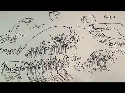480x360 Pen Ink Drawing Tutorials How To Draw Ocean Waves How - Ink Drawing Tutorial