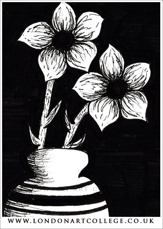 538x755 Bold Flowers In Pen And Ink - Ink Drawings Of Flowers