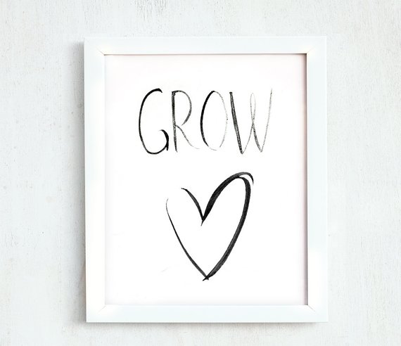 570x492 Grow Heart Printable Hearts Inspirational Words Ink Heart Etsy - Ink Heart Drawing