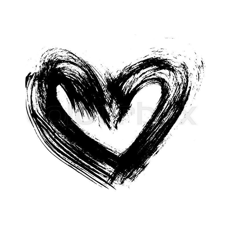 800x800 Grunge Hand Drawn Ink Heart Valentine Stock Vector Colourbox - Ink Heart Drawing