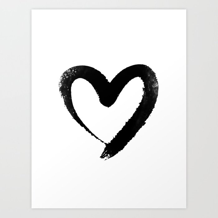 700x700 Ink Heart Minimal Fashion Stylish Art Print - Ink Heart Drawing