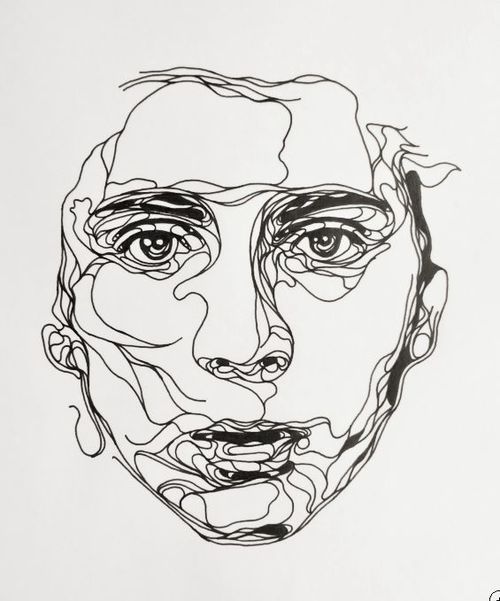 500x601 Kris Trappeniers Ink Drawing Continuous Line Drawing - Ink Line Drawing